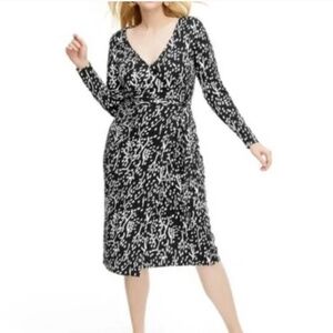 Target X DVF Long Sleeve Midi Sea Spots Black Wrap Dress